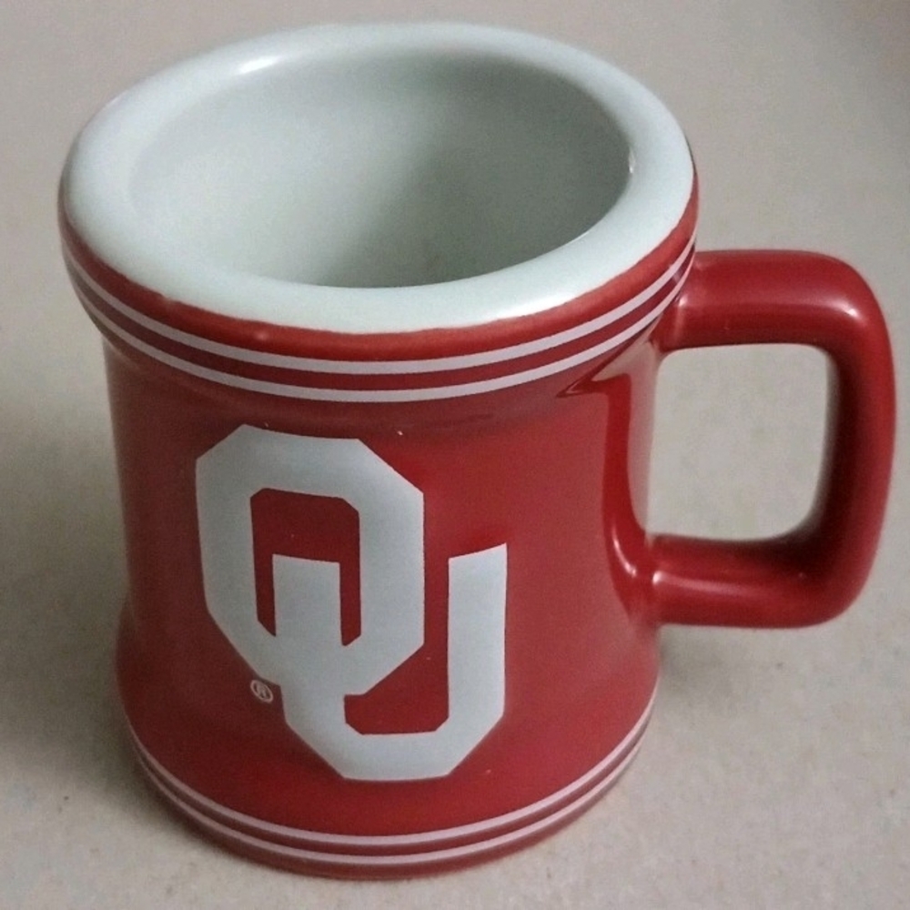 OU Mini Shot Glass Mug 2" Oklahoma University Boomer Sooner Collectible
